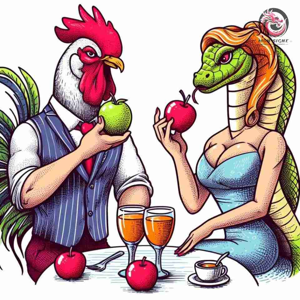 Compatibilité Homme Coq et Femme Serpent